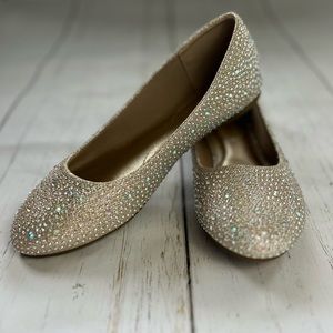 LN Dream Pairs Sole-Shine Sparkle Rhinestone Ballet Flat Bridal Flats Size 8.5